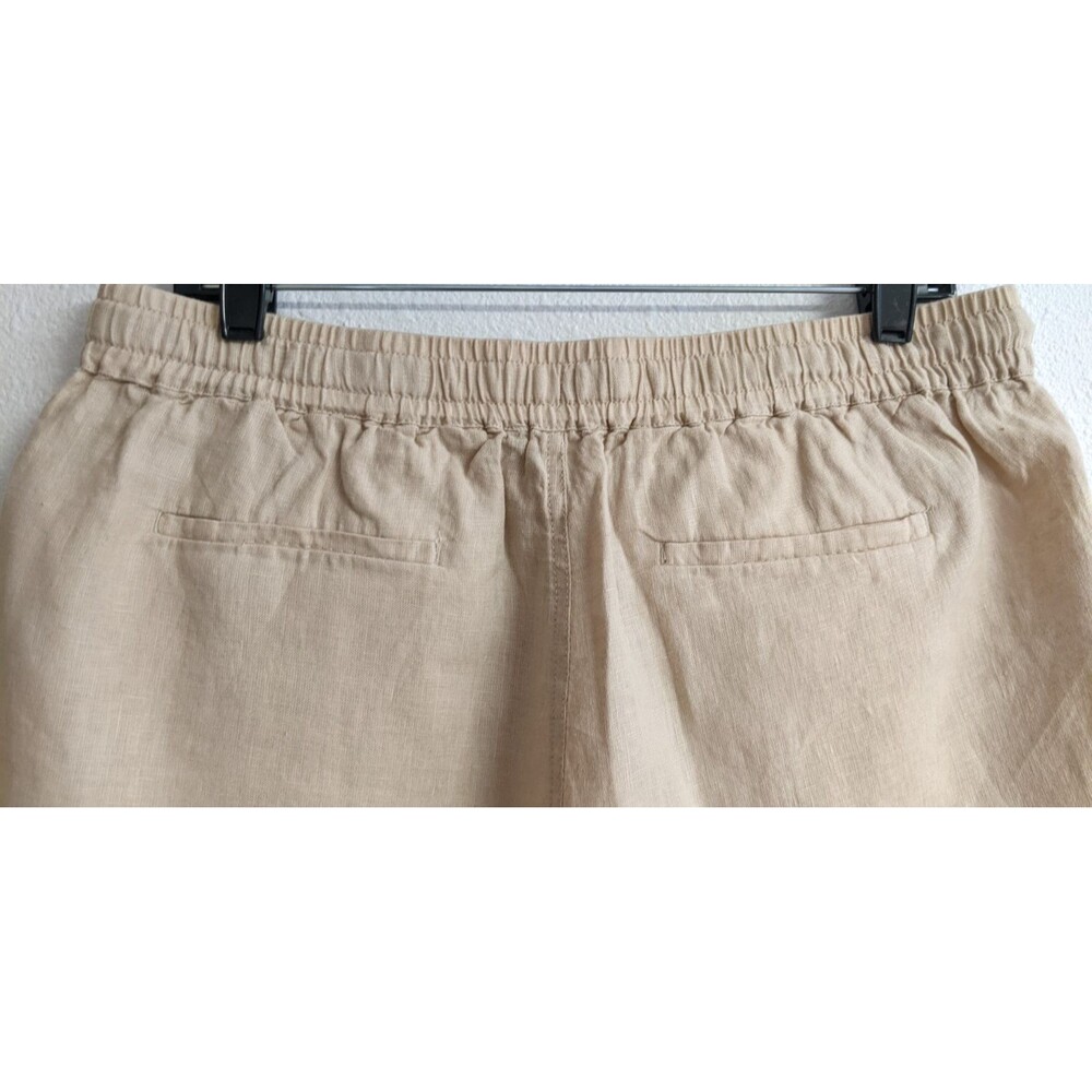 NEW~QUINCE Women's 100% European Linen Shorts in "Driftwood" Beige Large - Picture 8 of 13